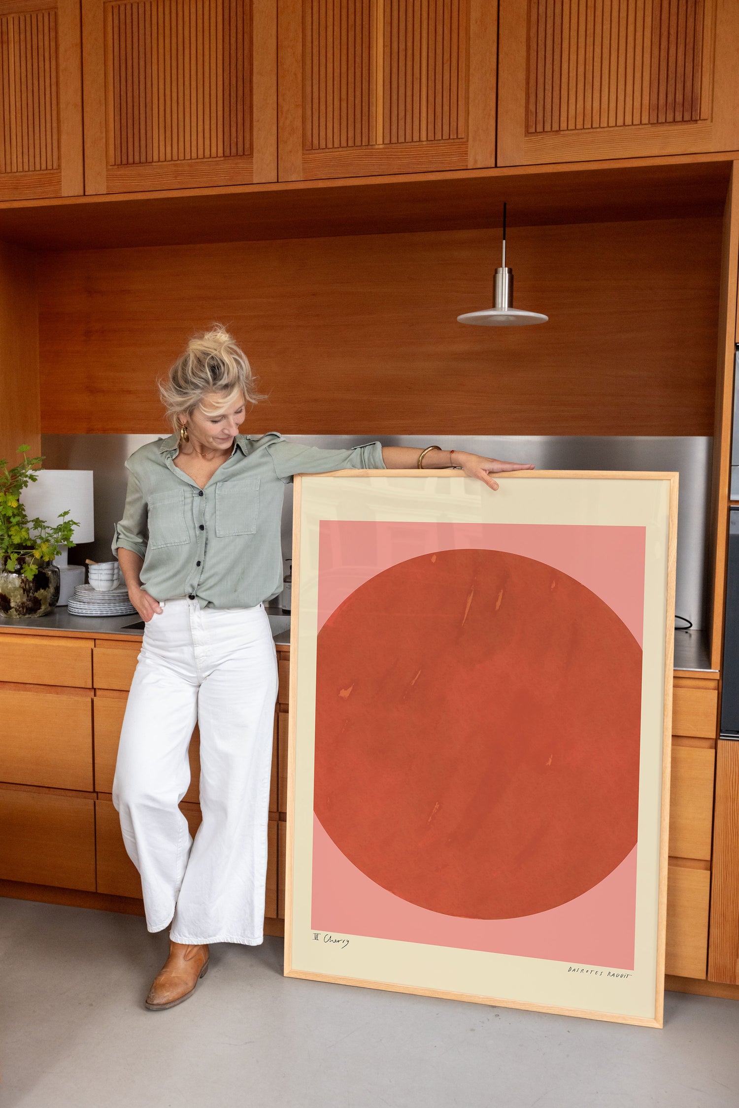 No. 6 Cherry by Das Rotes Rabbit framed in a kitchen
