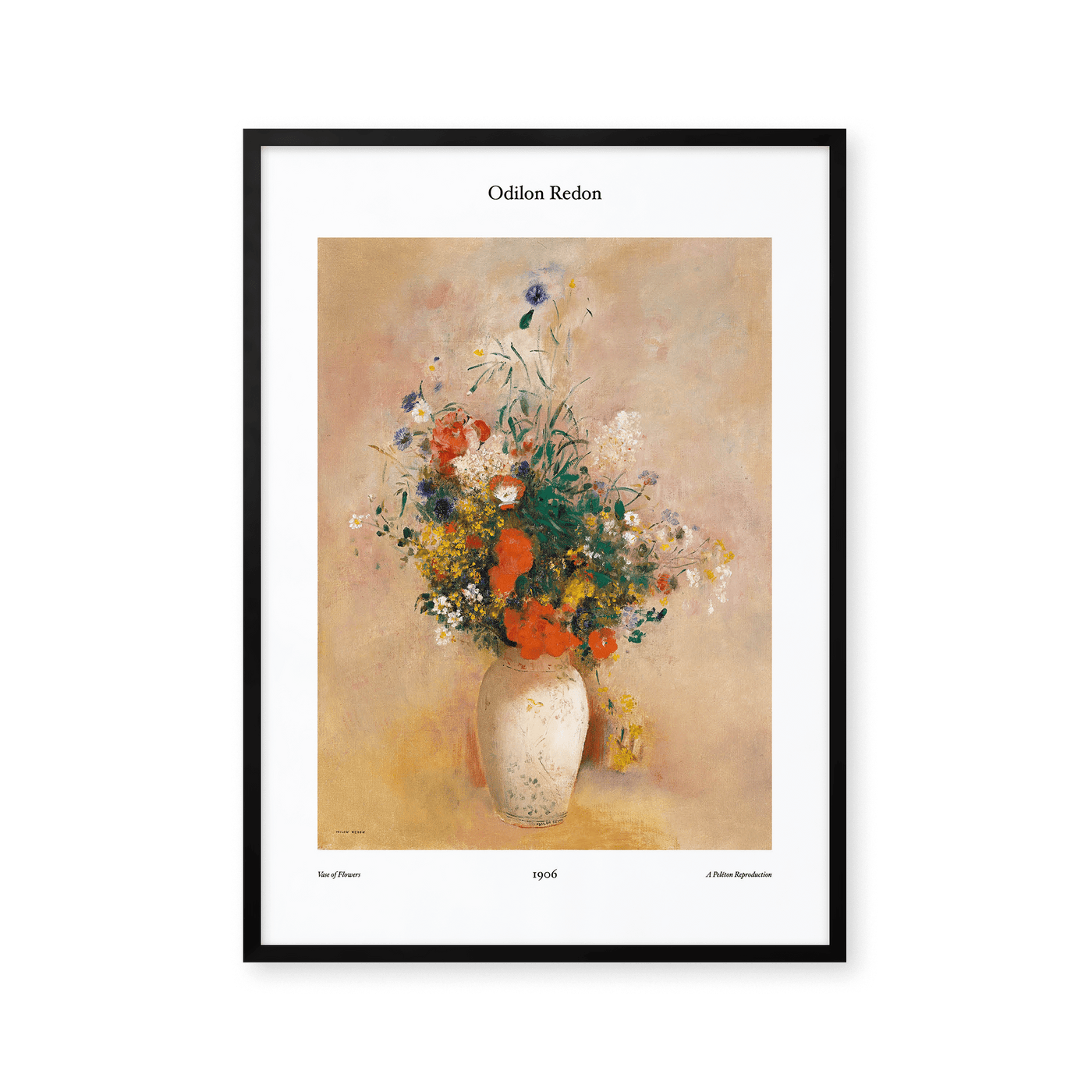 Vase of Flowers - Pink Background