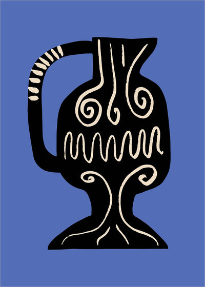 Ceramic pitcher blue
