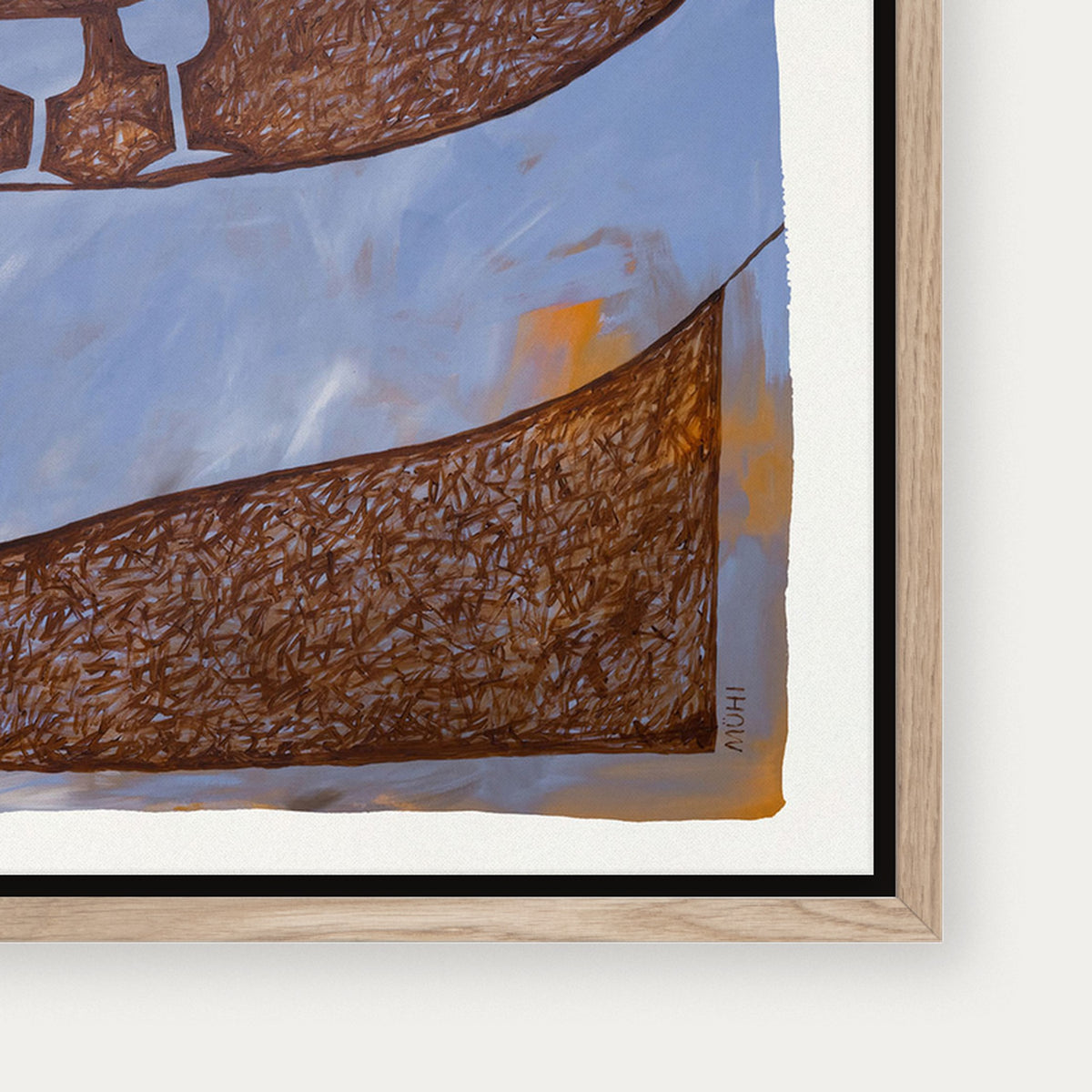 Open Invitation canvas – nærbillede, Egetræslook