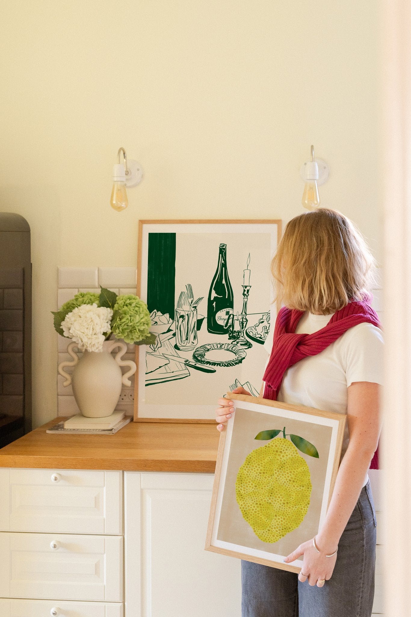 Helle Kunstposter für die Küche