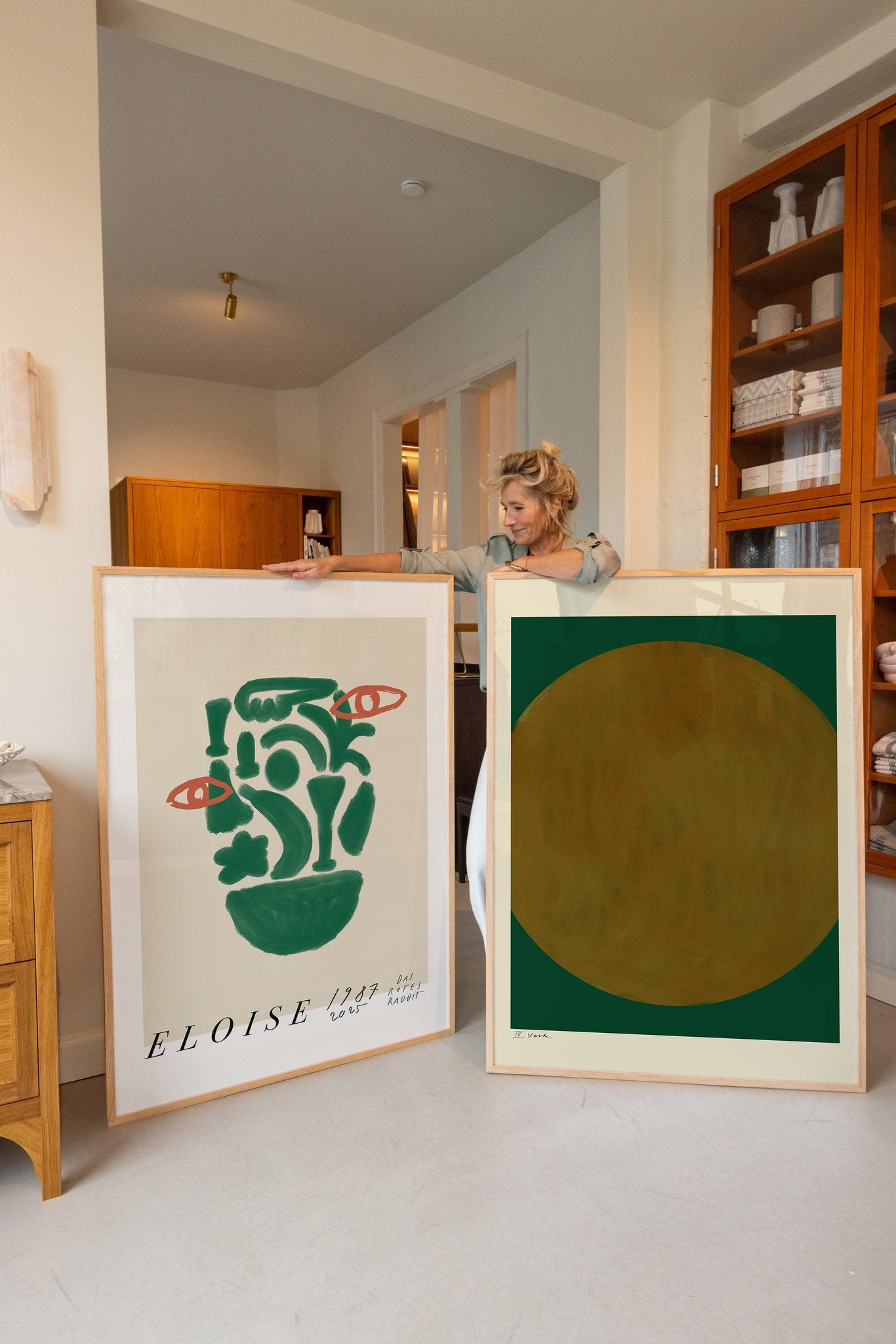 To grønne XL kunstplakater af Das Rotes Rabbit